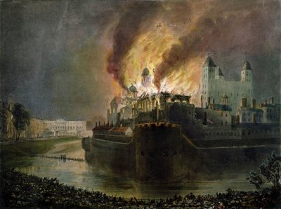 Destruction of the Small Armoury in the Tower of London on 30th Oct 1841 by William C. Smith